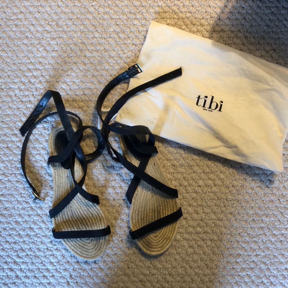 Tibi cross cross flat espadrille sandals